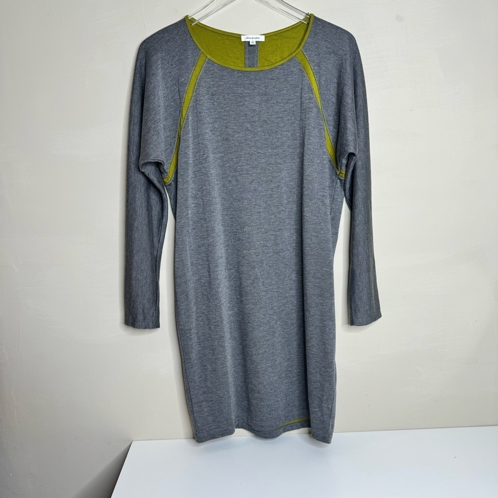 Max Studio Weekend Rolled Trim Sweatshirt Dress